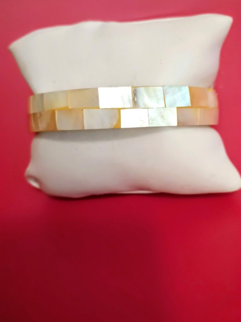 Abalone Shell Inlay Bangle Bracelet 8.5" - Picture 6 of 10